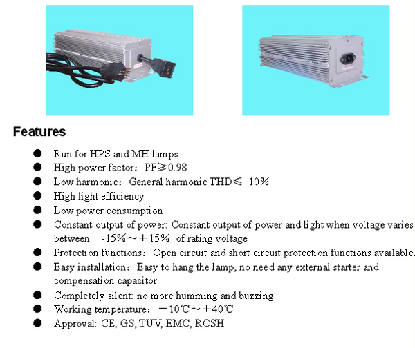 400V 1000W Digital Ballast run for HPS lamps - LUMENHORT